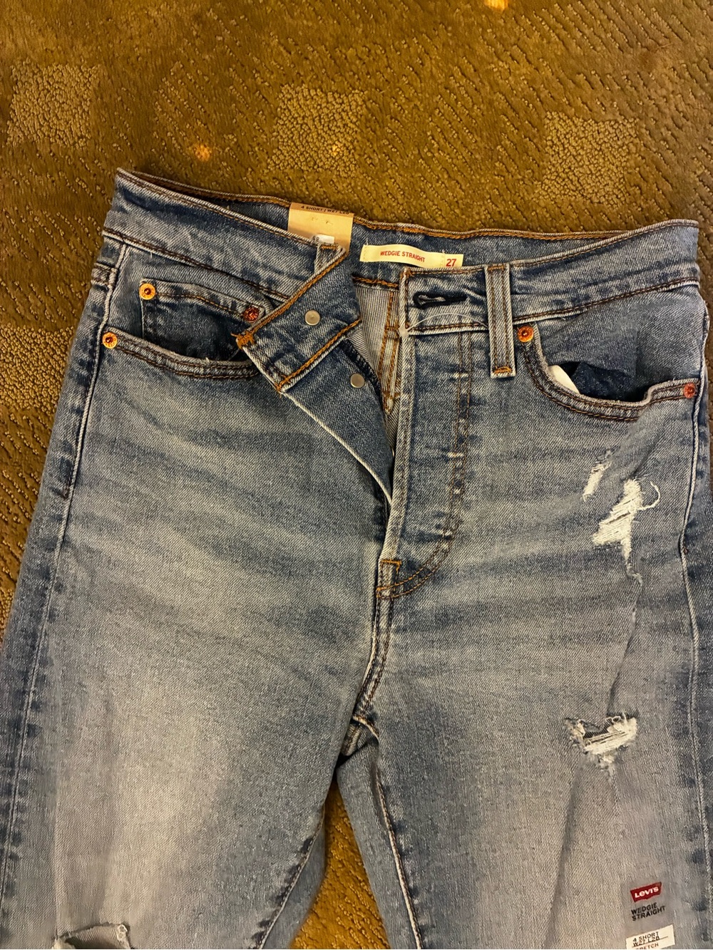Levi's Light Blue Distressed Skinny Jeans